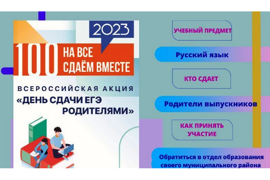 Всероссийская акция «Сдаем вместе. День сдачи ЕГЭ с родителями».